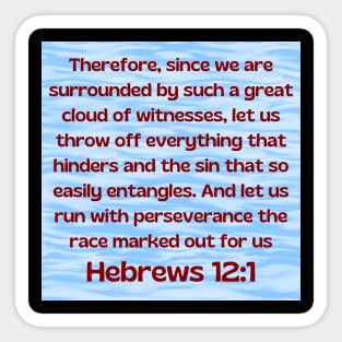 Bible Verse Hebrews 12:1 Sticker